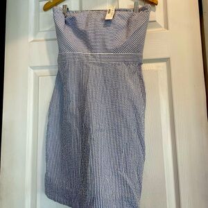 NWT Stripped J.Crew Strapless Dress with structured top size 4 Tall